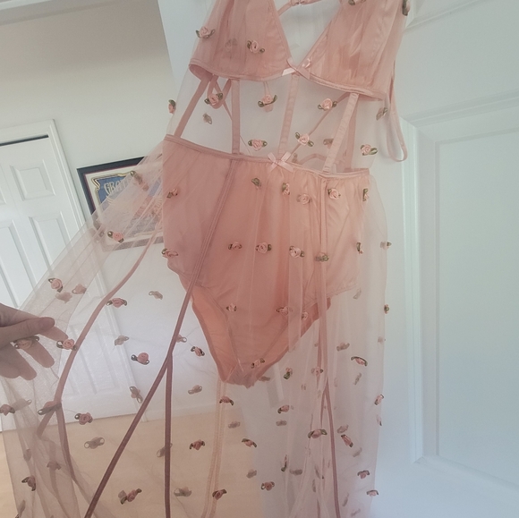 For Love & Lemons sheer Maxi Rose dress - Picture 9 of 13
